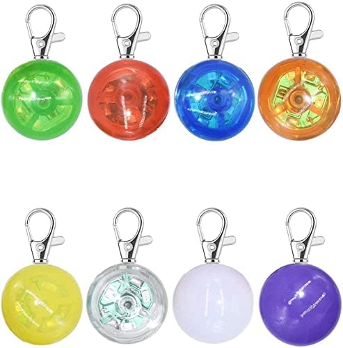 8 Pack Dog Lights for Night Walking, 3 Modes Dog Collar Light for Night Time, IP68 Waterproof Dog Lights Clip On, LED Safety Light for Large Medium Small Pets, Running, Camping, Climbing, Bike by Unknown