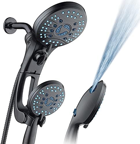 AquaCare 50-mode High Pressure Shower Head Combo with Arm & Dual Power Wash by HotelSpa