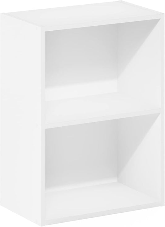 Furinno Luder Bookcase / Book / Storage, 2-Tier, White by Furinno-FitsYourSpaceFitsYourBudget