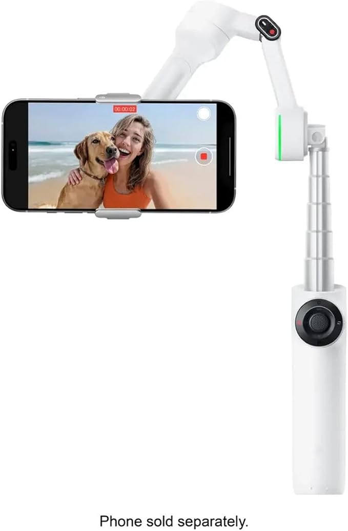 Insta360 Flow 2 Pro 3-Axis AI-Powered Smartphone Gimbal Stabilizer Tracker Bundle, Summit White - Image 7