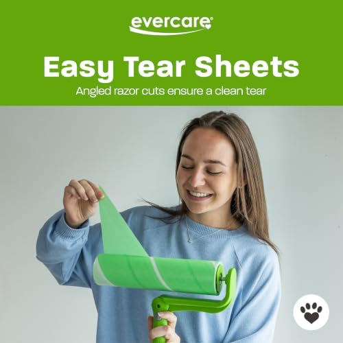 Evercare Ultra Sticky Pet Mega Lint Roller Value Pack, Manual Clothes & Furniture Cleaner with Handle and 2 Refills, 50 Sheets Each - Image 3