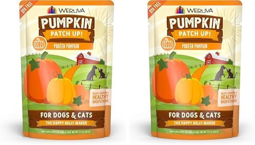Weruva Pumpkin Patch Up!, Pumpkin Puree Pet Food Supplement for Dogs & Cats, 2.8 Ounce Pouch (Pack of 24) by Weruva