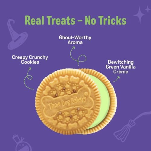 Three Dog Bakery Wicked Lick’n Crunch! Sandwich Cookies for Dogs, Dog Treats with Real Ingredients, 13 oz - Image 3