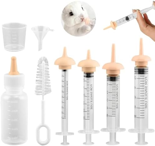 Pet Nursing Kit – Kitten Bottle Feeding Set with Nipples, Syringes, and Formula Dispenser for Newborn Puppies, Kittens, Baby Squirrels, and Other Small Animals by Yitokmc