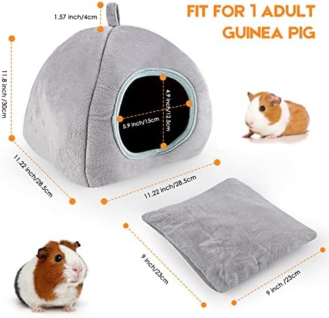 Guinea Pig Hideout - Guinea Pig Bed, Bunny Hideout, Rabbit Bed, Ideal Bed for Small Pets, Tent Shape, Grey - Image 5