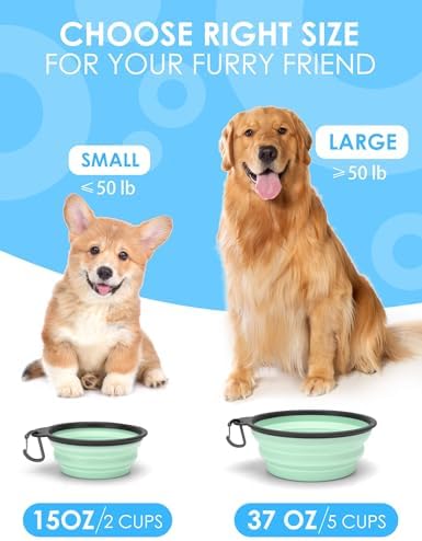 Aonkey 2 Pack 15oz/1.8 Cup Collapsible Dog Bowls with Bottle Carrier - Image 6