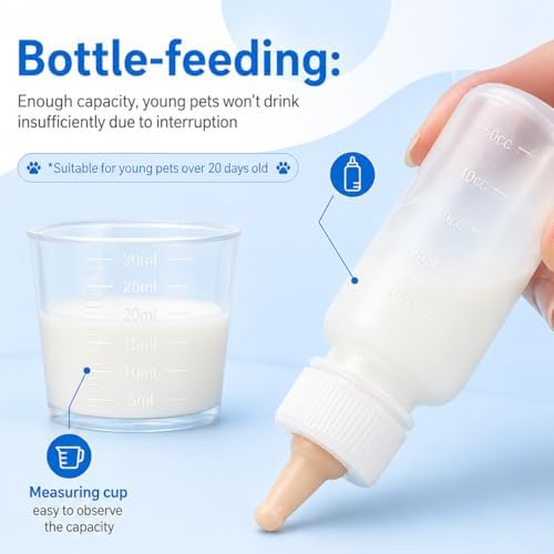 Pet Feeding Kit for Newborn Kittens & Puppies, Kitten Feeding Bottle with Soft Silicone Nipples, Nursing Syringes for Small Animals, Kitten Milk Feeder Set for Rabbit, Hamster - Image 5