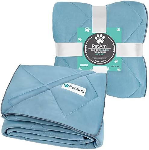 PetAmi Cooling Dog Blanket Lightweight Summer for Large Pet Cat 60x80, Blue - Image 6