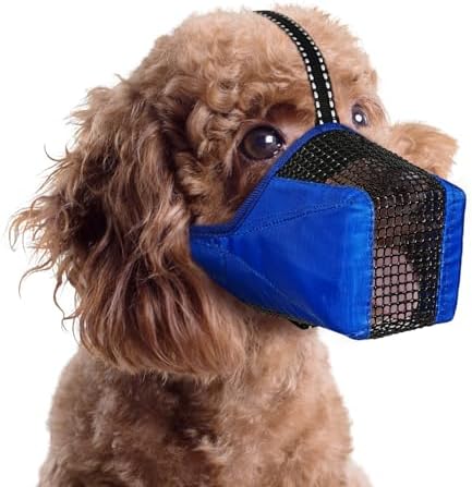 Dog Muzzle, Adjustable Soft Mesh Muzzle Anti-Biting, Chewing, Scavenging by Pawfun