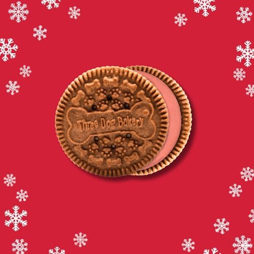 Three Dog Bakery Holiday Lick'n Crunch! Sandwich - Red Creme Filling, Perfect for Birthdays & Christmas - Image 3