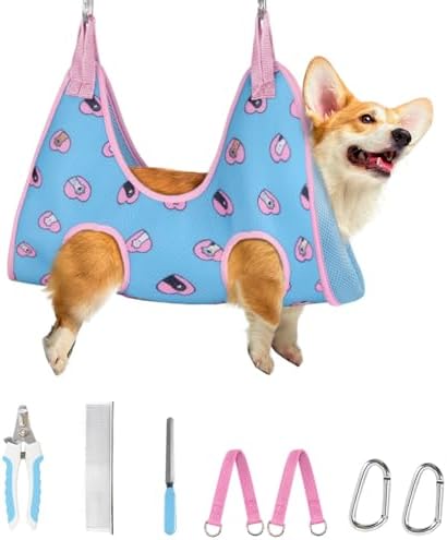 Supet Dog Grooming Hammock for Nail Trimming, Pet Grooming Hanging Harness by Supet