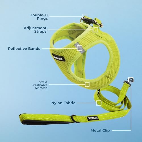 Best Pet Supplies Voyager Step-in Air All Weather Mesh Harness and Reflective Dog 5ft Leash Combo with Neoprene Handle, for Small, Medium and Large Breed Puppies - Lime Green, X-Small - Image 4