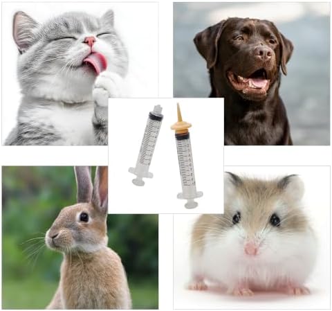 Pet Feeding Syringe Set, 5ml & 10ml Syringes with 10 Silicone Nipples for Newborn Kitten Puppy, Small Animals, Rabbit, Dog, Cat, Squirrel, Bird Nursing and Hand Feeding - Image 7