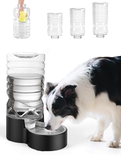 Heouvo 2.1 Gal Gravity Dog Water Dispenser, Wide-Mouth, No Filter, Black by Heouvo