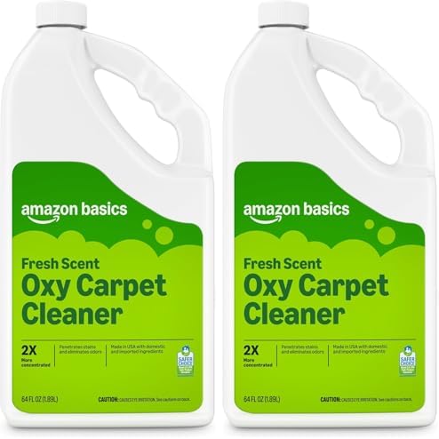 Amazon Basics Carpet Cleaner, Carpet Stain Remover, Fresh Scent, 64 fl oz, Packaging May Vary (Pack of 2) by AmazonBasics