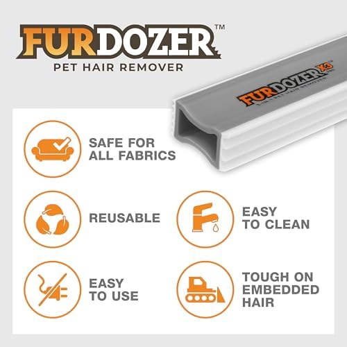 FurDozer Pet Hair Remover & Auto Detailing Tools - Cat & Dog Hair Remover for Carpets, Car Interiors, Couches, Bedding, & Pet Furniture (Gray, (2 Pack) - X3 PRO) - Image 6
