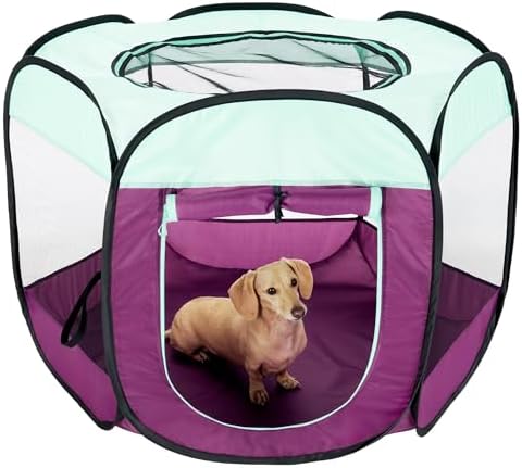 Furhaven Portable Pet Playpen for Dogs & Cats, Extra Large Indoor Kitten Playpen with Mesh Sides, Foldable Dog Playpen for Small Dogs, Pop Up Travel Dog Pen, X-Large, Pet Crate with Mesh Sides, Navy by FurHaven
