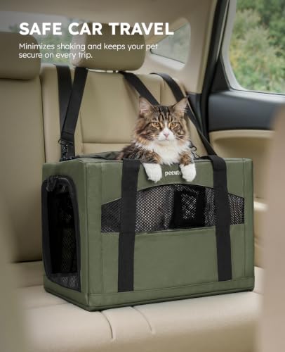 Pecute Cat Carrier Stable, Pet Carrier with Privacy Partition,Green - Image 5