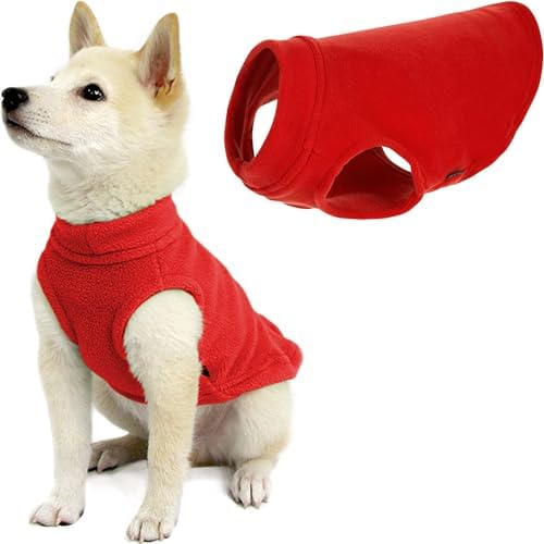 Gooby Stretch Fleece Vest Dog Sweater, Red, Medium by Gooby