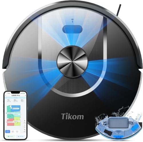 Tikom Robot Vacuum and Mop Combo, 6000Pa Automatic Robotic Vacuum Cleaner by Tikom