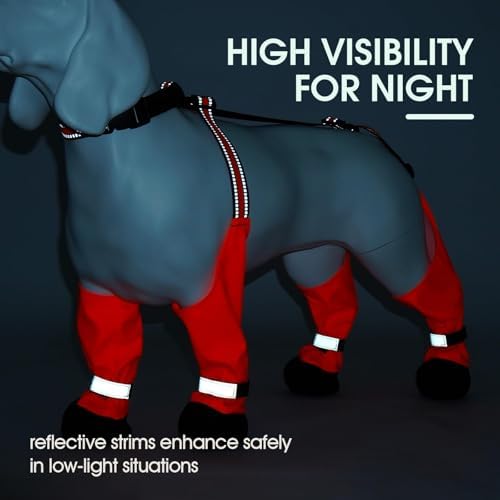 Dog Suspender Boots, Anti-Slip & Fall Waterproof Dog Shoes Leggings, Dog Paw Protector for Small Medium Dogs, Adjustable Dog Boots Pet Shoes for Outdoor Walking - Image 4