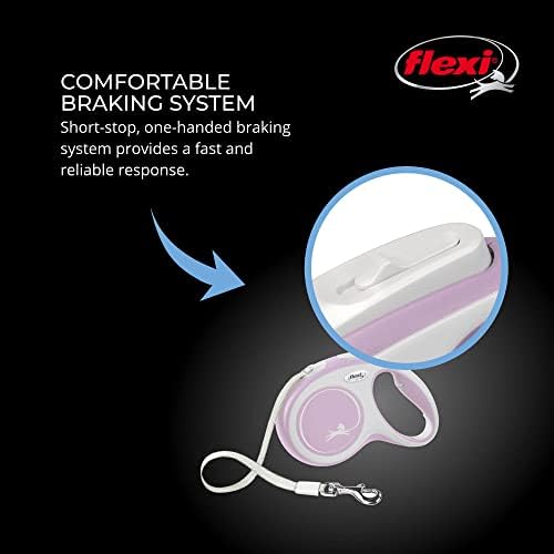 FLEXI® Comfort XS Tape Retractable Dog Leash, 3-Finger Grip, 10 ft - Pink - Image 5
