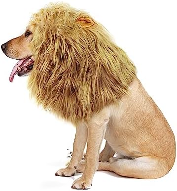 Onmygogo Lion Mane Wig for Dogs with Ears, Funny Pet Costumes for Halloween Christmas - Image 2