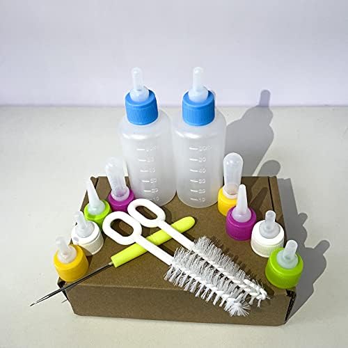 Pet Bottle Kit, Squeeze Liquid Replaceable Silicone Teat for Newborn Kittens, Puppies, Rabbits, Small Animals Replacement Teat Cat Feeding Bottle Feeding Tool - Image 4