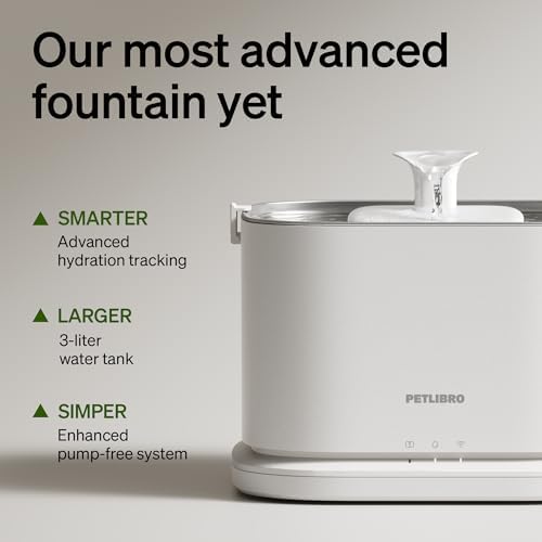 PETLIBRO Upgrade Cat Water Fountain Stainless Steel Tray, Dockstream 2 Cat Fountain Indoor, 3L/101oz Auto Cat Fountains for Drinking, App Monitoring Pet Water Fountain Dog, 5G WiFi Cat Water Dispenser - Image 4