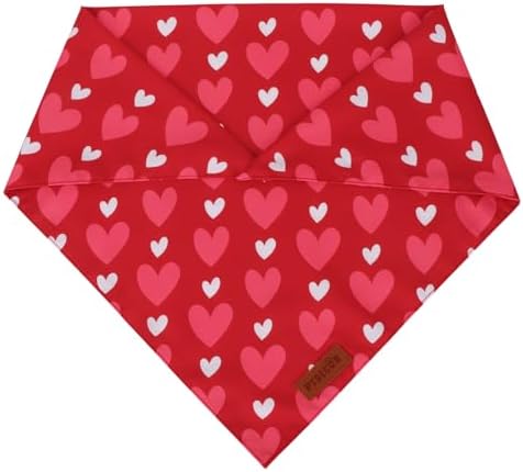 PTDECOR Valentine Dog Bandanas, Red Pink Love Heart Pet Scarf, Large - Image 5