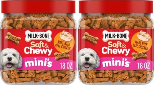 Milk-Bone Soft & Chewy Mini's Dog Training Treats, 18 oz Canister (Pack of 2) by Milk-Bone