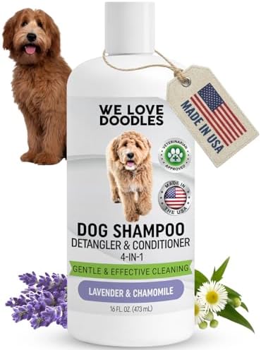 Dog Shampoo, Conditioner & Detangler, Hypoallergenic Tearless Lavender 16OZ by WeLoveDoodles