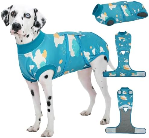 Kuoser Dog Recovery Suit, Female Male Spay Neuter Surgery Suit, Cloud, L by Kuoser