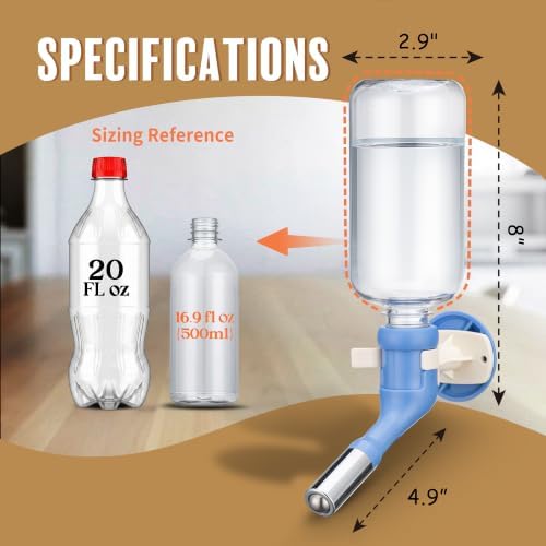 Choco Nose Patented No-Drip Dog Water Bottle/Feeder Leak-Proof Nozzle (C570 Blue, Large Sized Dogs-16.9 fl.oz) - Image 4