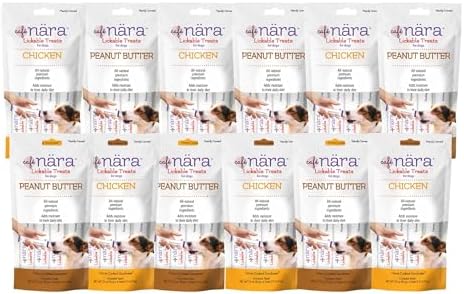 Café Nara Lickable Dog Treats Variety Pack - Peanut Butter and Chicken Flavors - 6 Packs Each by Caf%C3%A9N%C3%A4ra