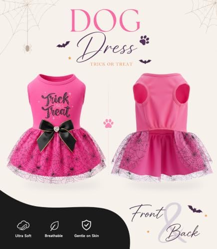 Dog Halloween Costumes Tulle Dress for Small Medium Large Dogs Girls Boys with Bow Hair Ties Spooky Halloween Pet Clothes Cat Apparel - Image 5