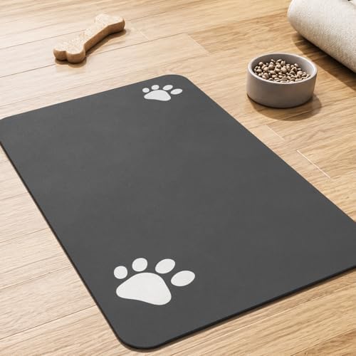 PADOOR Pet Feeding Mat-Absorbent Dog Mat for Food and Water Bowl-No Stains Easy Clean Dog Food Mat-Quick Dry Water Dispenser-Puppy Supplies Accessories by PADOOR