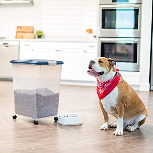 IRIS USA Dog Food Storage Container, Up to 54 lbs, Navy, Made in USA - Image 5