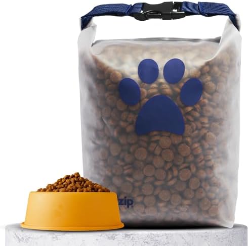 (re)zip Pet Food Storage Bag & Kibble Carrier, 14-Cup Roll Top, Cobalt Blue by rezip