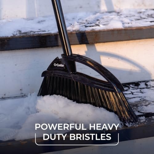 O-Cedar Strong Sweep Broom and Dustpan Set with Detail Brush | Indoor Outdoor Heavy Duty Stiff Bristle Broom | Step-On Dust Pan - Image 4