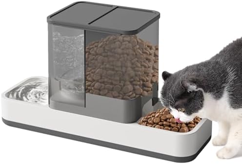 Yummy Sam Automatic Small Pet Feeder and Water Dispenser, Grey by YummySam