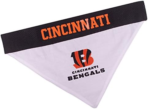 Pets First NFL DOG BANDANA - CINCINNATI BENGALS REVERSIBLE PET BANDANA. 2 Sided Sports Bandana with a PREMIUM Embroidery TEAM LOGO, Large/X-Large. - 2 Sizes & 32 NFL Teams available by PETSFIRST