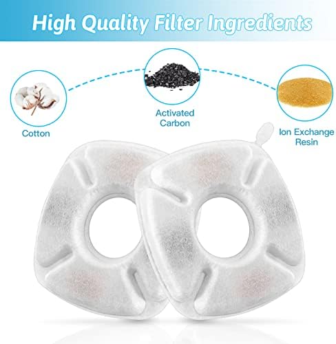 24 Pcs Cat Fountain Replacement Filters 12 Pack Cat Water Fountain Replacement Filters with 12 Pack Pre-Filter Sponges, Pet Fountain Filter Fit for 95oz/2.8L Automatic Pet Fountain Cat Water Fountain - Image 7