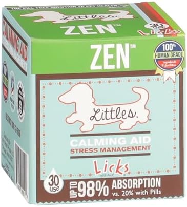 Licks Zen Calming Aid, L-Theanine, Small Breed Dogs & Cats, 30 Packets by LicksPillFree