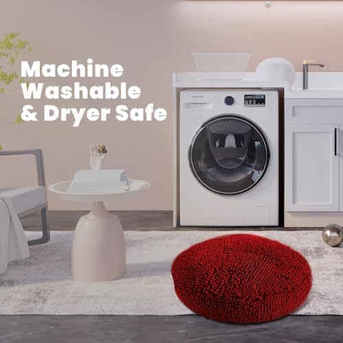 Muddy Mat® Cloud K-9 Bed for Dogs & Cats, Soft & Relaxing Donut Dog Bed, Chenille Material, Removable Cover, Washable & Dryer Safe–Red Small(25'x25') - Image 3
