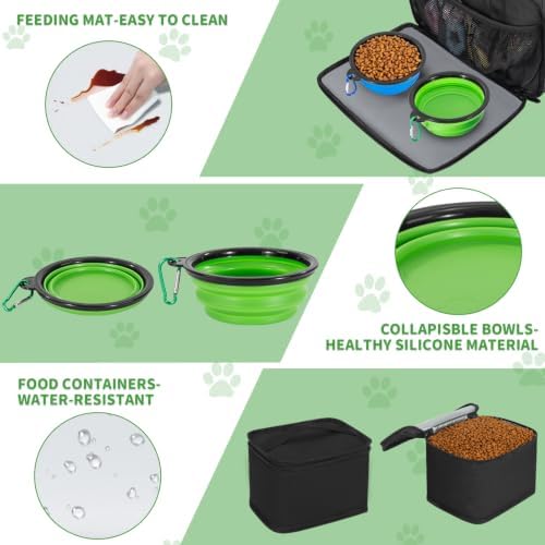 TORIBIO Large Dog Travel Bag for Supplies with Food Bowl - Image 3