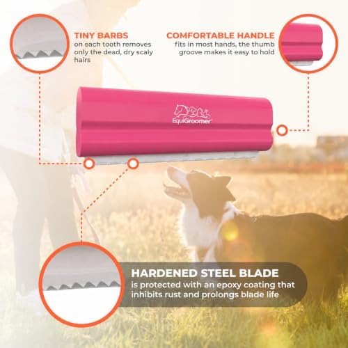 EquiGroomer 5-Inch Undercoat Deshedding Brush for Dogs & Cats, Pink - Image 4
