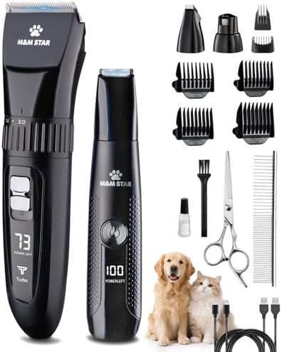 Dog Grooming Kit Quiet Clippers with Paw Trimmer for Dogs Cats by Unknown
