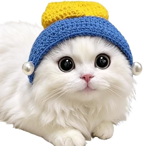 Cute Cat Hat Costume Suitable for 5 to16 lbs - Kitten hat Head Circumference 11" or Less cat Hats for Cats only pet Christmas Photography Outfits by floofelove