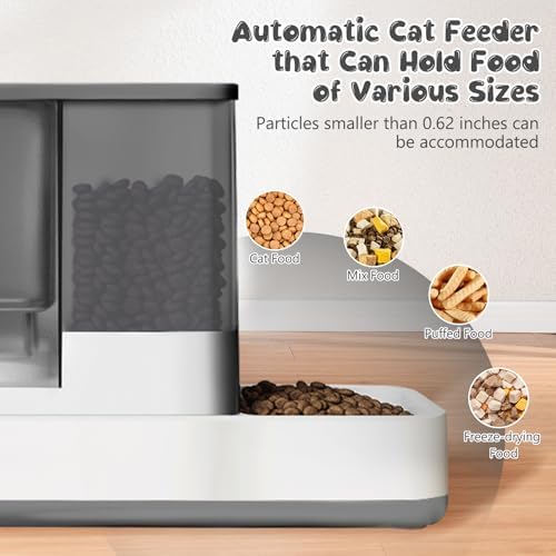 GearRoot Automatic Cat Feeder and Water Dispenser, 2 in 1 Gravity Pet Food Feeder and Water Dispenser Detachable Cat Food Dispenser for Small Dogs and Cats, Gray - Image 5